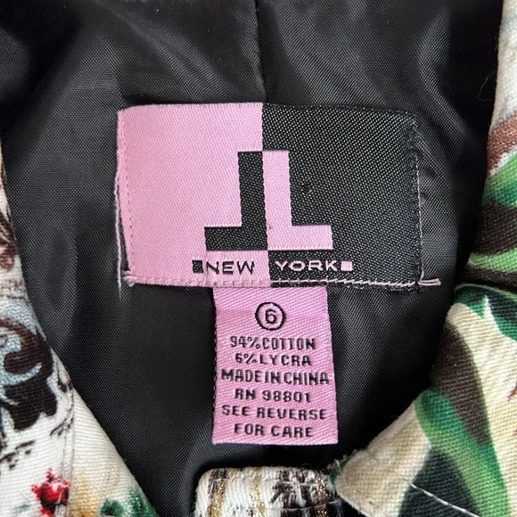 New York Multicolored Floral Y2K Vintage Jacket - SZ: 6 - Picture 6 of 7